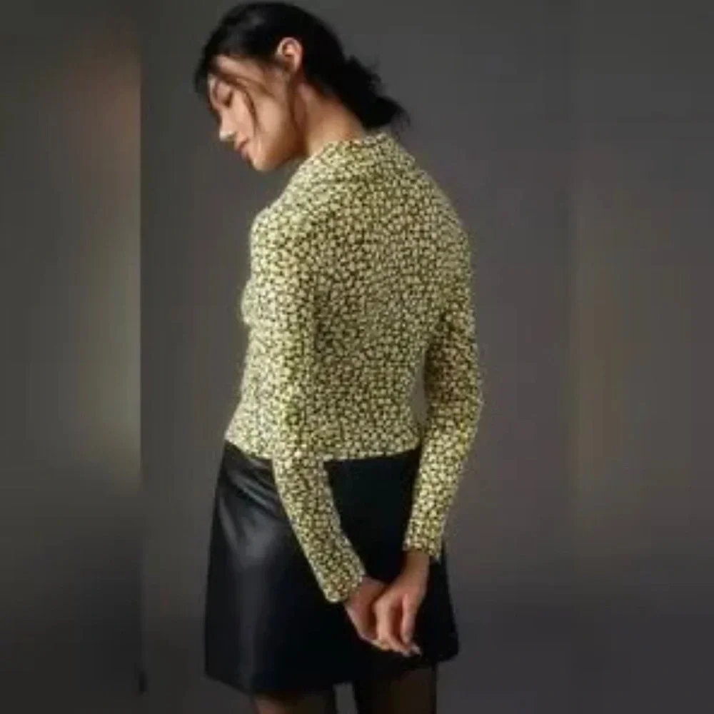 Maeve by Anthropologie Yellow and Black Floral Blouse Size M - Picture 5 of 13